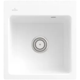 Villeroy & Boch Subway 45 XS flat Мойка, включая Комплект слива с ручным управлением, выкл Керамика, 440 x 475 mm, Snow White CeramicPlus 67811FKG