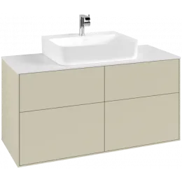 Villeroy & Boch Finion Тумба под раковину, с подсветкой, 4 выдвижных ящика, 1200 x 603 x 501 mm, Silk Grey Matt Lacquer G13100HJ