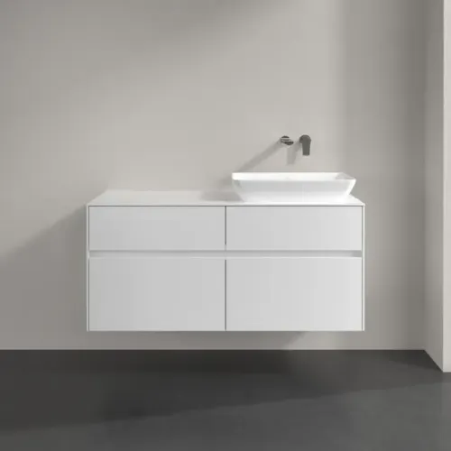 Villeroy & Boch Collaro Тумба под раковину, 4 выдвижных ящика, 1200 x 548 x 500 mm, Glossy White / Glossy White C11400DH