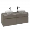Villeroy & Boch Legato Тумба под раковину, 4 выдвижных ящика, 1400 x 550 x 500 mm, Truffle Grey / Truffle Grey B59200VG