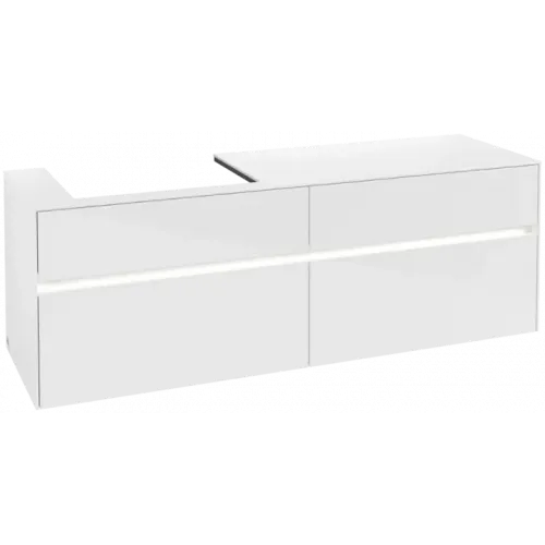 Villeroy & Boch Collaro Тумба под раковину, с подсветкой, 4 выдвижных ящика, 1600 x 548 x 500 mm, Glossy White / Glossy White C022B0DH
