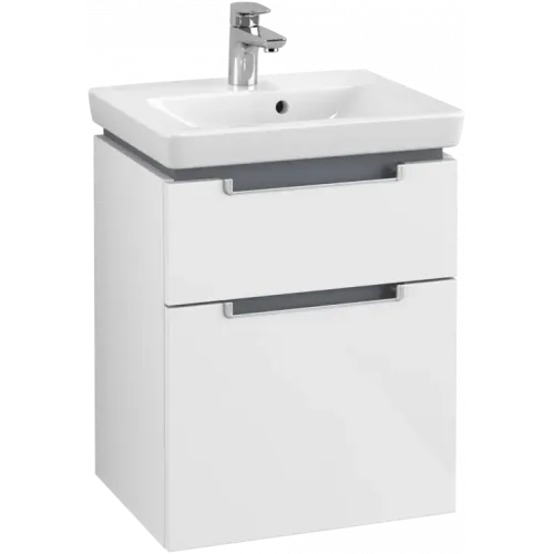 Villeroy & Boch Subway 2.0 Тумба под раковину, 2 выдвижных ящика, 485 x 590 x 379 mm, Glossy White A90700DH