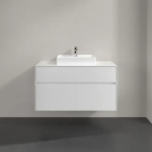 Villeroy & Boch Collaro Тумба под раковину, с подсветкой, 2 выдвижных ящика, 1000 x 548 x 500 mm, Glossy White / Glossy White C016B0DH