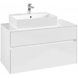 Villeroy & Boch Collaro Тумба под раковину, 2 выдвижных ящика, 1000 x 548 x 500 mm, Glossy White / Glossy White C12600DH