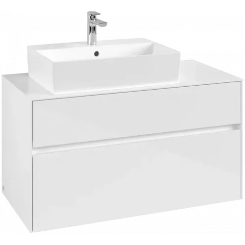 Villeroy & Boch Collaro Тумба под раковину, 2 выдвижных ящика, 1000 x 548 x 500 mm, Glossy White / Glossy White C12600DH