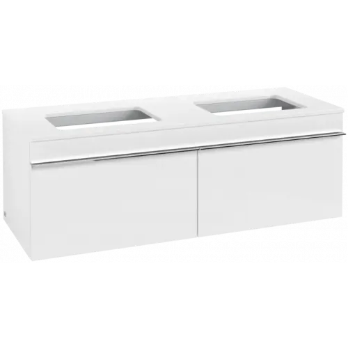 Villeroy & Boch Venticello Тумба под раковину, 2 выдвижных ящика, 1257 x 436 x 502 mm, Glossy White / Glossy White A94901DH