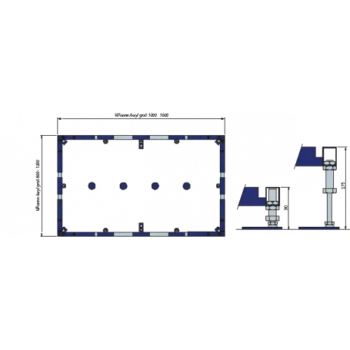 Villeroy & Boch Аксессуары Монтажная рама ViFrame, для больших душевых поддонов (от 1000 x 1000) из керамики или акрила, высота регулируемая 90-175 мм, вкл. 4 средние ножки, 400 x 820 x 100 mm U91412200
