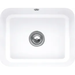 Villeroy & Boch Cisterna 60C Мойка под столешницу, включая Комплект слива с ручным управлением, Крепежный комплект, выкл Керамика, 550 x 440 mm, Альпийский белый CeramicPlus 670601R1