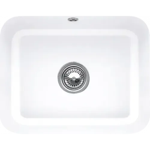 Villeroy & Boch Cisterna 60C Мойка под столешницу, включая Комплект слива с ручным управлением, Крепежный комплект, выкл Керамика, 550 x 440 mm, Альпийский белый CeramicPlus 670601R1