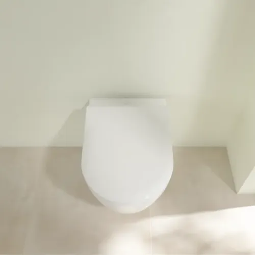 Villeroy & Boch Avento Сиденье с крышкой для унитаза SlimSeat, с функцией автоматического опускания (SoftClosing), со снимаемым сиденьем (QuickRelease), Альпийский белый 9M87S101