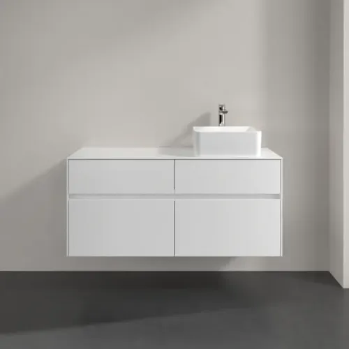 Villeroy & Boch Collaro Тумба под раковину, с подсветкой, 4 выдвижных ящика, 1200 x 548 x 500 mm, Glossy White / Glossy White C043B0DH