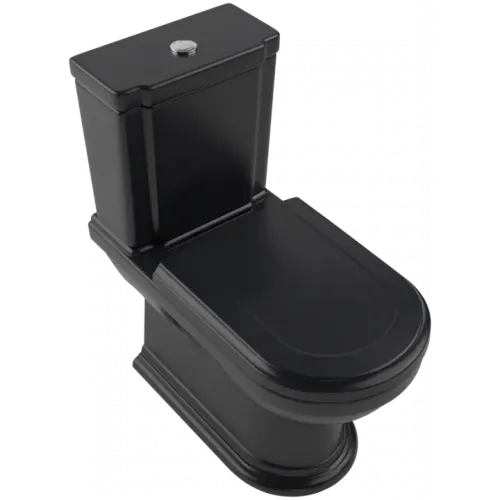 Villeroy & Boch Hommage Унитаз-компакт с вертикальным смывом, напольный, Pure Black CeramicPlus 666210R7