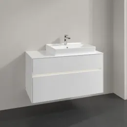 Villeroy & Boch Collaro Тумба под раковину, с подсветкой, 2 выдвижных ящика, 1000 x 548 x 500 mm, Glossy White / Glossy White C018B0DH