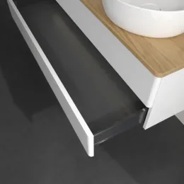 Villeroy & Boch Antao Тумба под раковину, с подсветкой, 2 выдвижных ящика, 1200 x 360 x 500 mm, лицевая поверхность без текстурированной отделки, Glossy White Lacquer / Honey Oak L24051GF