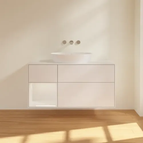 Villeroy & Boch Finion Тумба под раковину, с подсветкой, 3 выдвижных ящика, 1200 x 603 x 501 mm, Glossy White Lacquer / Glossy White Lacquer GA61GFGF