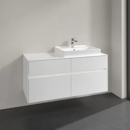 Villeroy & Boch Collaro Тумба под раковину, с подсветкой, 4 выдвижных ящика, 1200 x 548 x 500 mm, Glossy White / Glossy White C083B0DH