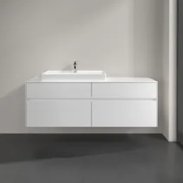 Villeroy & Boch Collaro Тумба под раковину, с подсветкой, 4 выдвижных ящика, 1600 x 548 x 500 mm, Glossy White / Glossy White C026B0DH