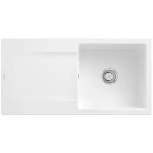 Villeroy & Boch Siluet 60 Мойка, включая Комплект слива с ручным управлением, выкл TitanCeram, 1000 x 510 mm, Альпийский белый CeramicPlus 333601R1