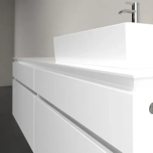 Villeroy & Boch Legato Тумба под раковину, с подсветкой, 4 выдвижных ящика, 1600 x 550 x 500 mm, Glossy White / Glossy White B675L0DH