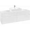 Villeroy & Boch Collaro Тумба под раковину, с подсветкой, 4 выдвижных ящика, 1600 x 548 x 500 mm, Glossy White / Glossy White C134B0DH