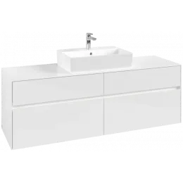 Villeroy & Boch Collaro Тумба под раковину, с подсветкой, 4 выдвижных ящика, 1600 x 548 x 500 mm, Glossy White / Glossy White C134B0DH