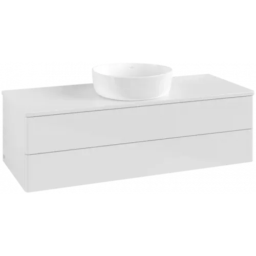 Villeroy & Boch Antao Тумба под раковину, с подсветкой, 2 выдвижных ящика, 1200 x 360 x 500 mm, лицевая поверхность без текстурированной отделки, Glossy White Lacquer / Glossy White Lacquer L21010GF