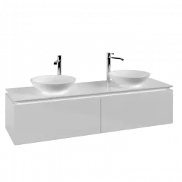Villeroy & Boch Legato Тумба под раковину, 2 выдвижных ящика, 1600 x 380 x 500 mm, Glossy White / Glossy White B59900DH