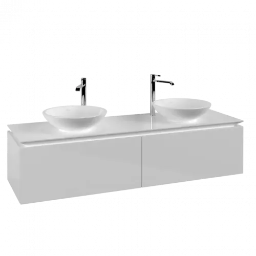 Villeroy & Boch Legato Тумба под раковину, 2 выдвижных ящика, 1600 x 380 x 500 mm, Glossy White / Glossy White B59900DH