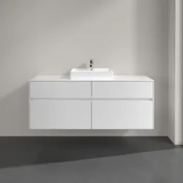Villeroy & Boch Collaro Тумба под раковину, с подсветкой, 4 выдвижных ящика, 1400 x 548 x 500 mm, Glossy White / Glossy White C073B0DH