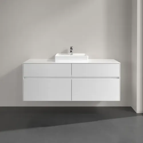 Villeroy & Boch Collaro Тумба под раковину, с подсветкой, 4 выдвижных ящика, 1400 x 548 x 500 mm, Glossy White / Glossy White C073B0DH