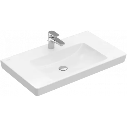 Villeroy & Boch Subway 2.0 Pаковина для установки на тумбу, 800 x 475 x 175 mm, Альпийский белый CeramicPlus, с переливом, шлифованный 71758GR1