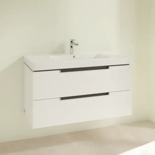Villeroy & Boch Subway 2.0 Тумба под раковину, 2 выдвижных ящика, 987 x 520 x 449 mm, Glossy White A69700DH