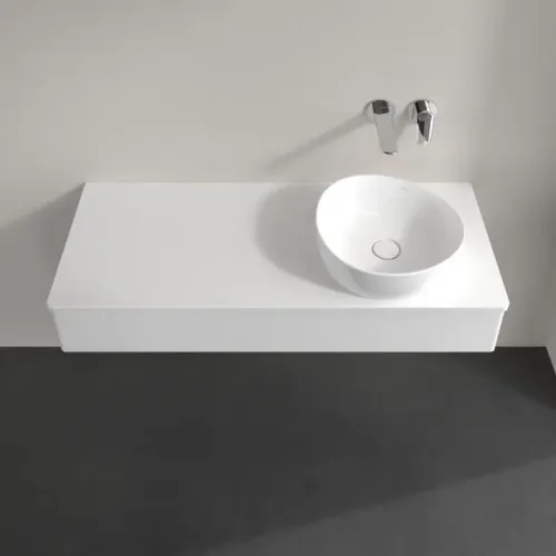 Villeroy & Boch Antao Тумба под раковину, с подсветкой, 1 выдвижной ящик, 1200 x 190 x 500 mm, лицевая поверхность без текстурированной отделки, Glossy White Lacquer / Glossy White Lacquer L12010GF