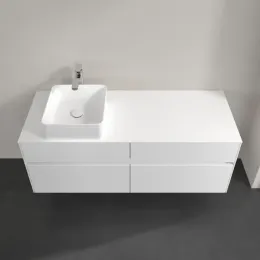 Villeroy & Boch Collaro Тумба под раковину, с подсветкой, 4 выдвижных ящика, 1400 x 548 x 500 mm, Glossy White / Glossy White C046B0DH