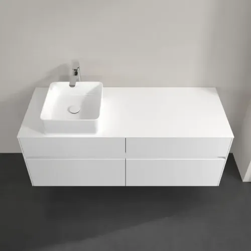Villeroy & Boch Collaro Тумба под раковину, с подсветкой, 4 выдвижных ящика, 1400 x 548 x 500 mm, Glossy White / Glossy White C046B0DH