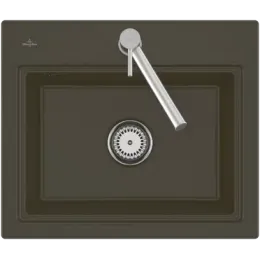 Villeroy & Boch Subway Style 60 S Flat Мойка, включая Комплект слива с эксцентриком, сливная решетка , выкл Керамика, 580 x 490 mm, Альпийский белый CeramicPlus 336A2FR1