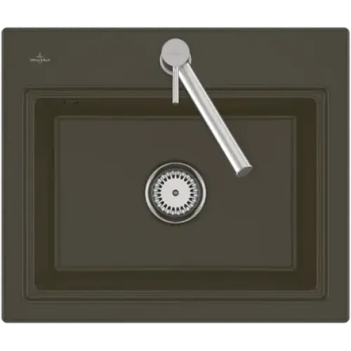 Villeroy & Boch Subway Style 60 S Flat Мойка, включая Комплект слива с эксцентриком, сливная решетка , выкл Керамика, 580 x 490 mm, Альпийский белый CeramicPlus 336A2FR1