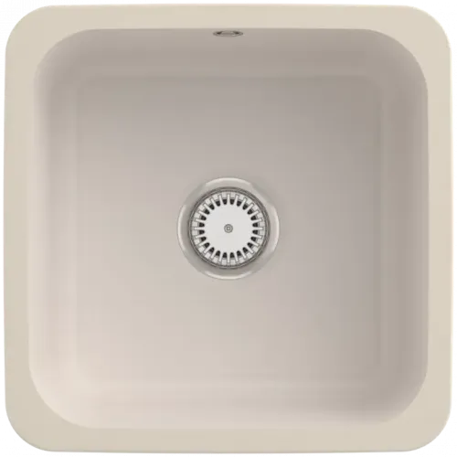 Villeroy & Boch Cisterna 50 Мойка под столешницу, включая Комплект слива с ручным управлением, Крепежный комплект, выкл Керамика, 445 x 445 mm, Crema CeramicPlus 670301KR