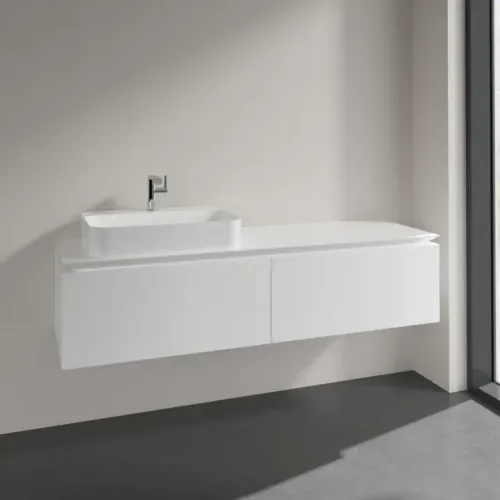 Villeroy & Boch Legato Тумба под раковину, 2 выдвижных ящика, 1600 x 380 x 500 mm, Glossy White / Glossy White B76300DH