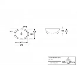Раковина под столешницу Villeroy & Boch Loop & Friends 41 x 57 см CeramicPlus 616120R1