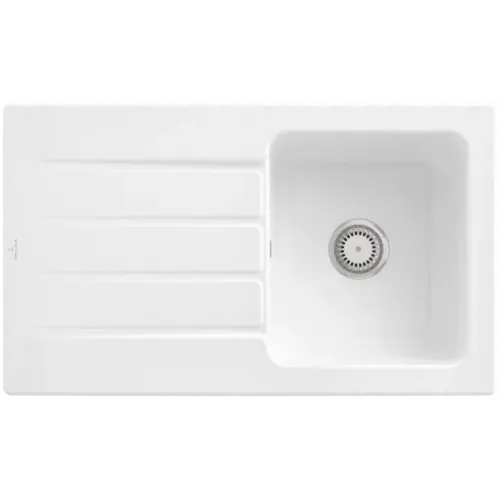 Villeroy & Boch Architectura 50 Мойка, включая Комплект слива с ручным управлением, выкл Керамика, 860 x 510 mm, Альпийский белый CeramicPlus 335001R1