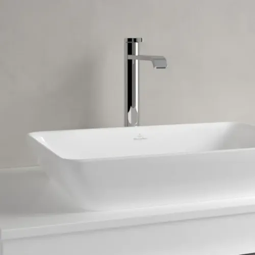Villeroy & Boch Venticello Надстраиваемый полуутопленный умывальник, 555 x 360 x 110 mm, Альпийский белый CeramicPlus, с переливом 411355R1