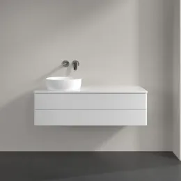 Villeroy & Boch Antao Тумба под раковину, с подсветкой, 2 выдвижных ящика, 1200 x 360 x 500 mm, лицевая поверхность без текстурированной отделки, Glossy White Lacquer / Glossy White Lacquer L22010GF