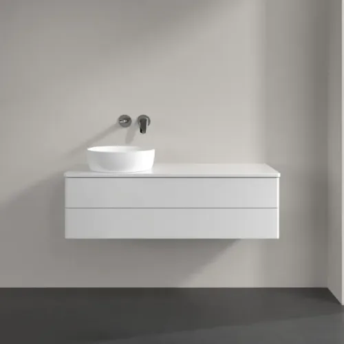 Villeroy & Boch Antao Тумба под раковину, с подсветкой, 2 выдвижных ящика, 1200 x 360 x 500 mm, лицевая поверхность без текстурированной отделки, Glossy White Lacquer / Glossy White Lacquer L22010GF