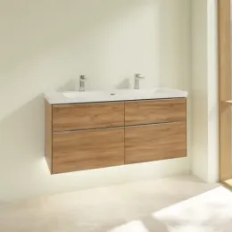 Villeroy & Boch Subway 3.0 Тумба под раковину, с подсветкой, 4 выдвижных ящика, 1272 x 576 x 478 mm, Oak Kansas C602L0RH