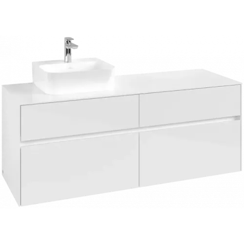 Villeroy & Boch Collaro Тумба под раковину, 4 выдвижных ящика, 1400 x 548 x 500 mm, Glossy White / Glossy White C10100DH