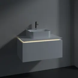 Villeroy & Boch Legato Тумба под раковину, с подсветкой, 1 выдвижной ящик, 800 x 380 x 500 mm, Glossy White / Glossy White B733L0DH