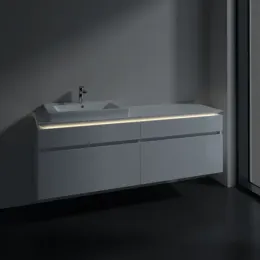 Villeroy & Boch Legato Тумба под раковину, с подсветкой, 4 выдвижных ящика, 1600 x 550 x 500 mm, Glossy White / Glossy White B689L0DH