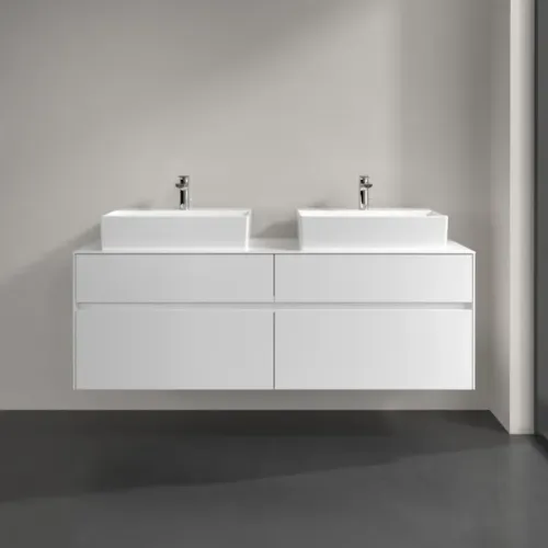 Villeroy & Boch Collaro Тумба под раковину, с подсветкой, 4 выдвижных ящика, 1600 x 548 x 500 mm, Glossy White / Glossy White C137B0DH