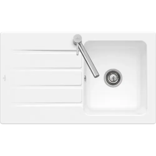 Villeroy & Boch Architectura 50 Мойка, включая Комплект слива с ручным управлением, выкл Керамика, 860 x 510 mm, Альпийский белый CeramicPlus 335001R1